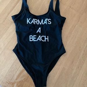 One piece black swimsuit